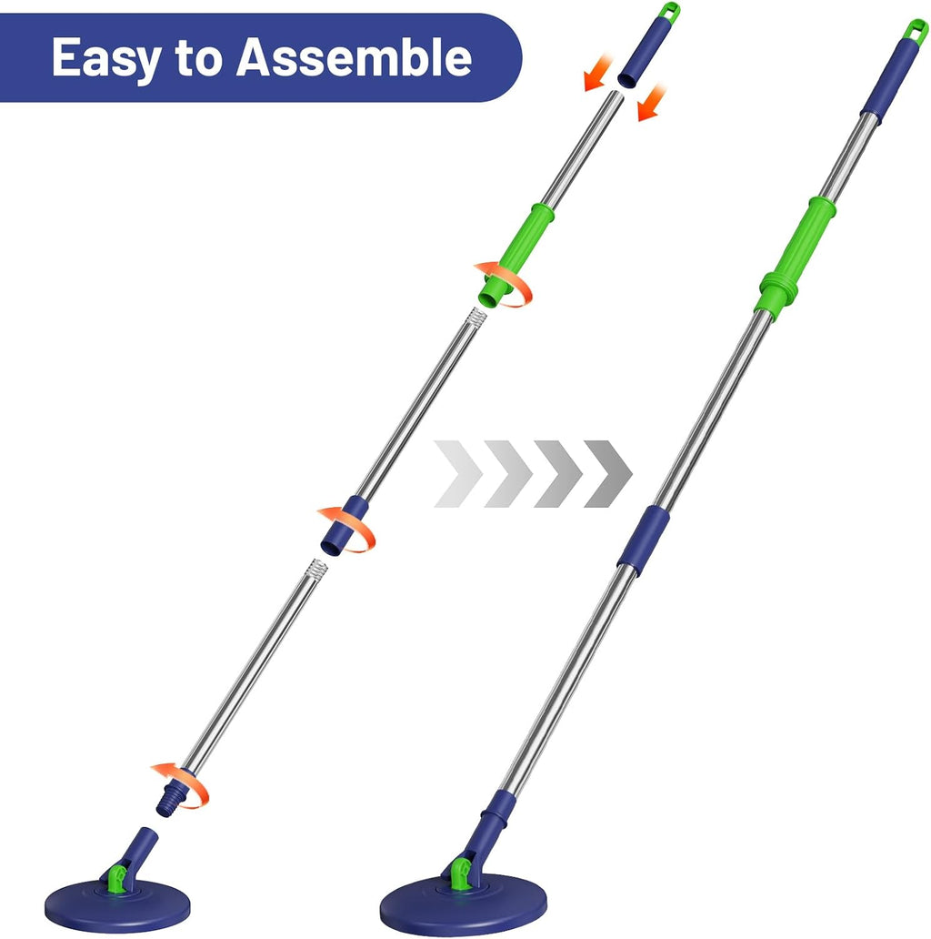 Spin Mop and Bucket Set for Home: EHADOO Spin Mop for Floor Cleaning with 6 Microfiber Washable Heads - Bucket System for Hardwood Tiles Laminate Vinyl